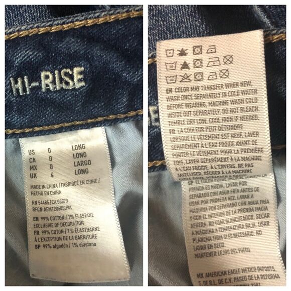AMERICAN EAGLE Vintage Hi-Rise Skinny Jeans 0 Long - Picture 6 of 8
